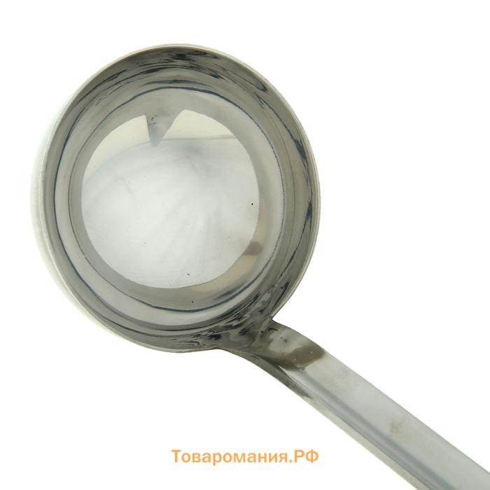 Половник цельнотянутый, 180 мл, 35×9 см, толщина стали 1.5 мм, нержавеющая сталь, серебристый