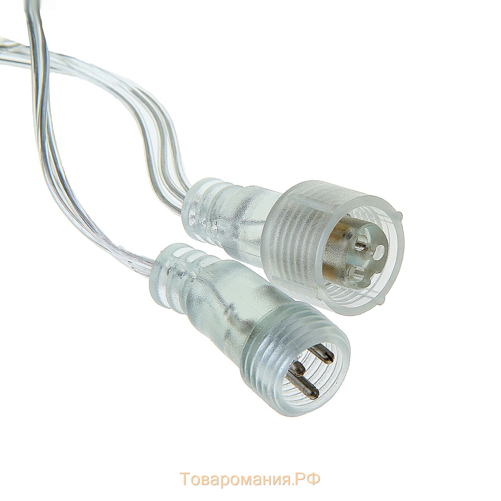 Гирлянда «Бахрома» 3 × 0.6 м, IP44, УМС, прозрачная нить, 160 LED, свечение тёплое белое, 220 В