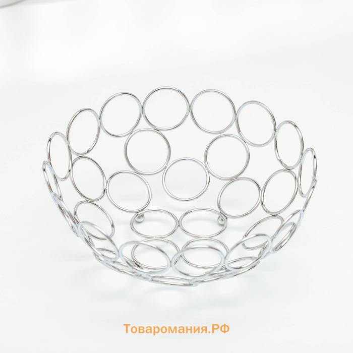 Фруктовница  «Ринго», 23×23×9.5 см, хромированная