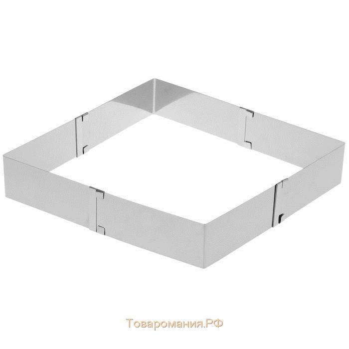 Форма для выпечки с регулировкой размера,, 15,5×28 см, h=5 см, цвет хромированный