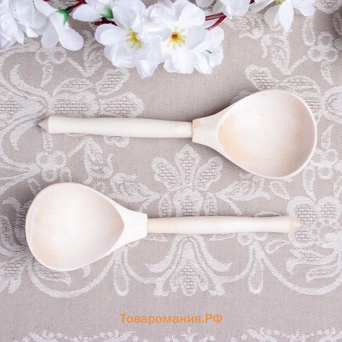 Ложка деревянная, полубаская, без росписи, заготовка для творчества