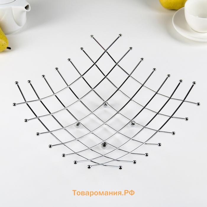 Фруктовница , 35×35×7.5 см, хромированная