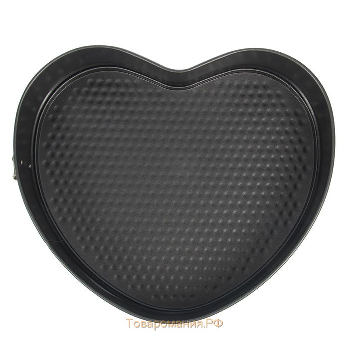 Форма для выпечки «Элин. Сердце», 28,5×25,5×6,6 см, съёмное дно, антипригарное покрытие, цвет чёрный