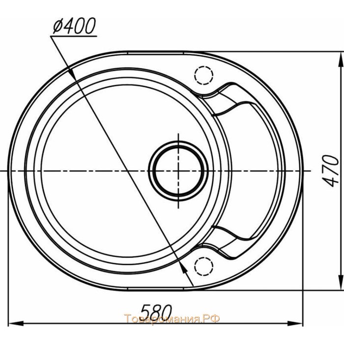 Мойка кухонная из камня Dr.Gans «Берта-580», 580х470 мм, цвет латте