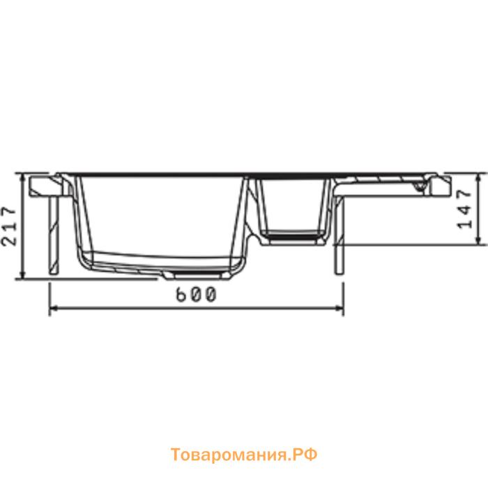 Мойка кухонная из камня Florentina «Липси-780К», 780х510 мм, цвет антрацит