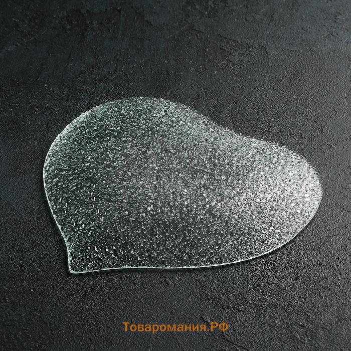 Блюдо сервировочное  «Акцент. Сердце», 21.5×19.5 см, стекло, прозрачное
