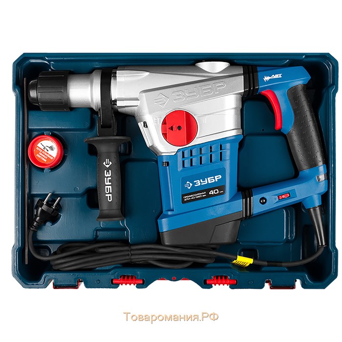 Перфоратор "ЗУБР" ЗПМ-40-1250 ЭВК, SDS-Max, 10 Дж, 6,8 кг, 1250 Вт, кейс