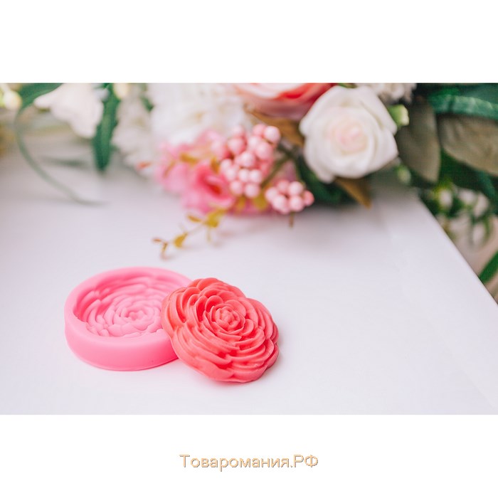 Молд «Прекрасная роза», силикон, 5,7×5,7×1,2 см, цвет МИКС
