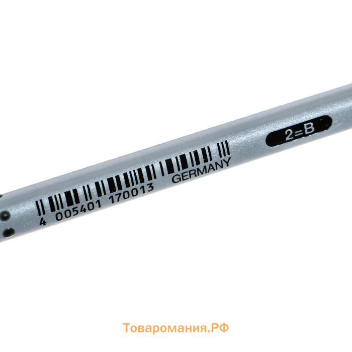 Карандаш чёрнографитный Faber-Castell Grip 2001 B профессиональный, трёхгранный корпус, массажные шашечки