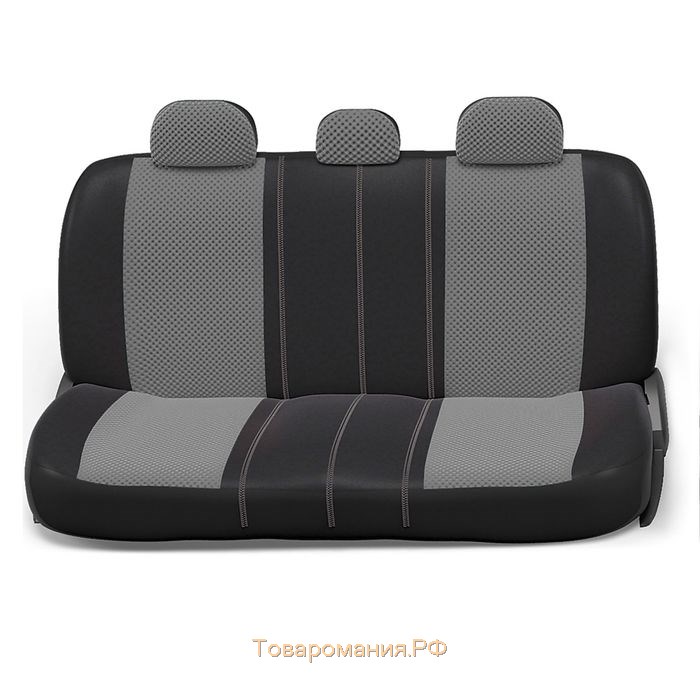 Авточехлы универcальные AUTOPROFI EXTRA COMFORT, ECO-1105 BK/D.GY (M), формованный велюр, набор из 11 предметов, цвет чёрный/тёмно-серый