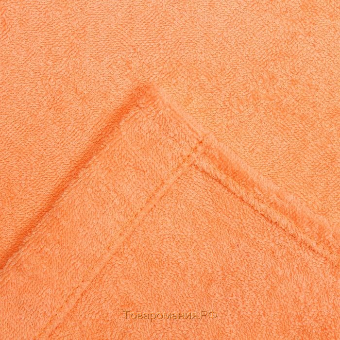 Халат женский шалька+кант, размер 54, персиковый, махра
