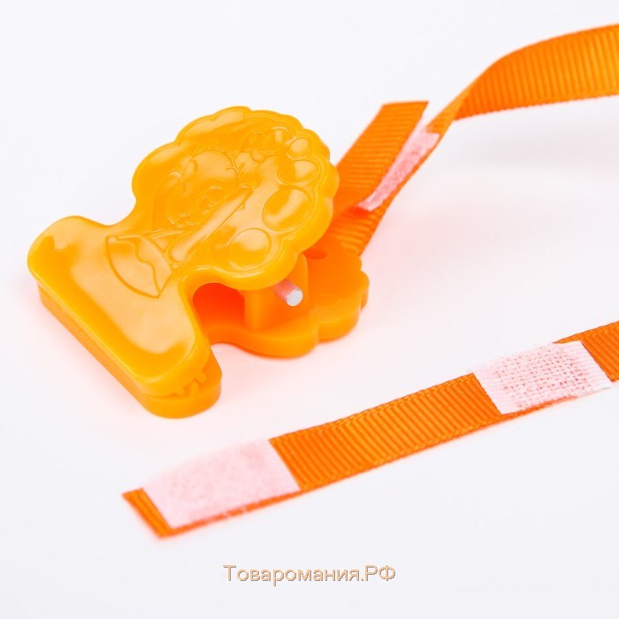 Соска - пустышка силиконовая ортодонтическая, от 0 мес., с держателем, цвет оранжевый