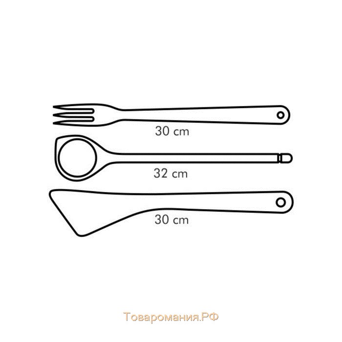 Набор Tescoma Woody, 3 шт: ложка, лопатка, вилка