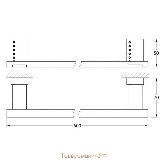 Штанга для полотенца 60 cm, хром - стразы, LINEAG