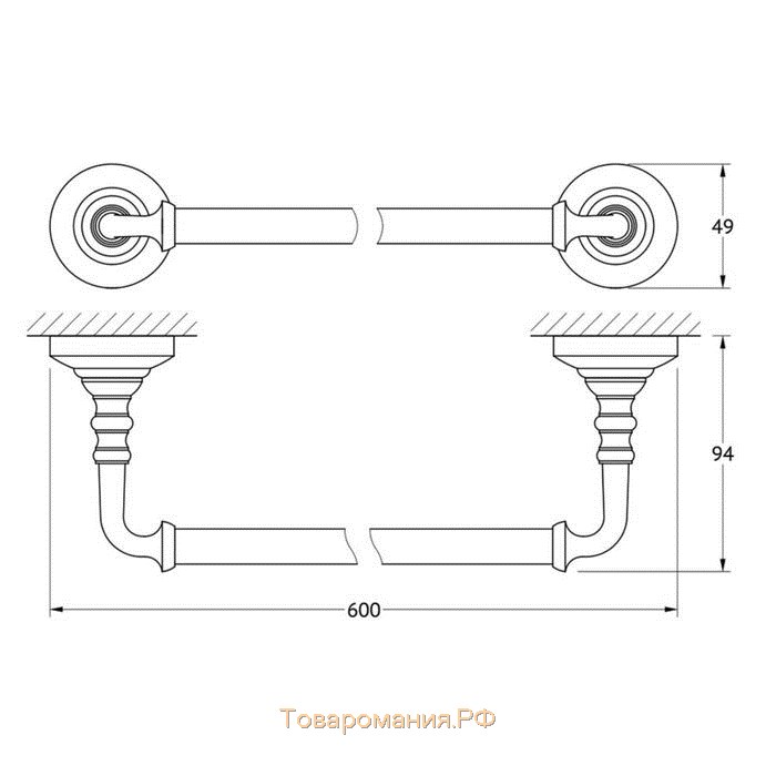 Штанга для полотенца 60 cm, золото, 3SC