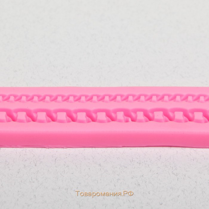 Молд «Цепь», силикон, 27,8×4,6×1,2 см, цвет розовый
