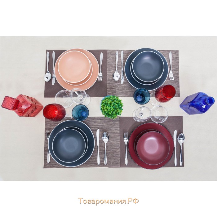 Тарелка керамическая обеденная «Ваниль», d=27 см, цвет бордовый