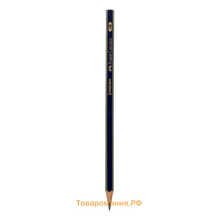 Карандаш чёрнографитный Faber-Castell GOLDFABER 1221 4B, шестигранный, цена за 1 шт