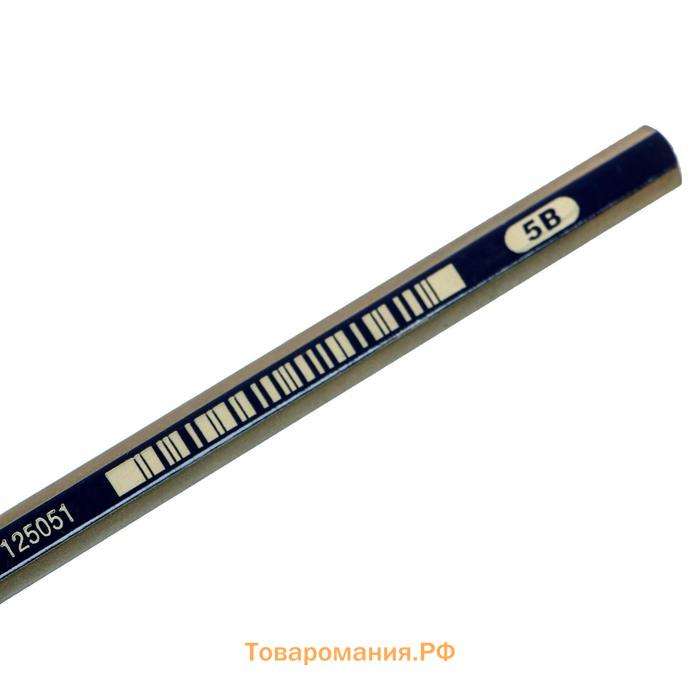 Карандаш чёрнографитный Faber-Castell GOLDFABER 1221 5B, шестигранный, цена за 1 шт