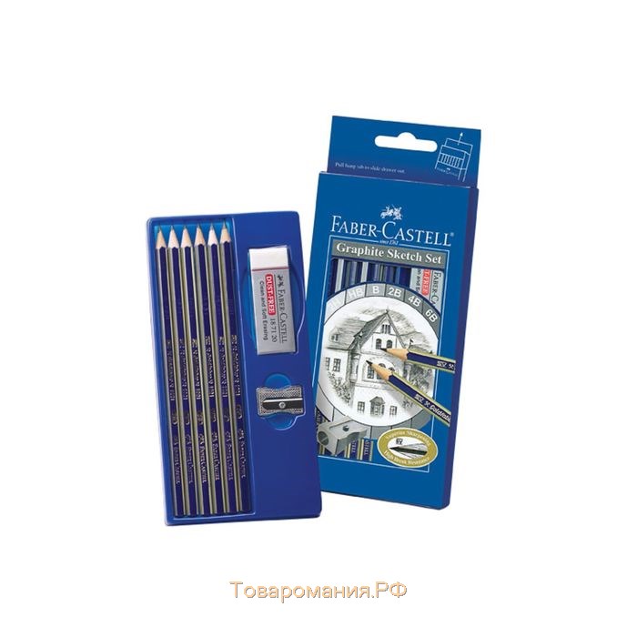 Набор карандашей чернографитных разной твердости Faber-Castell GOLDFABER 1221, 6 штук, 6B-2H