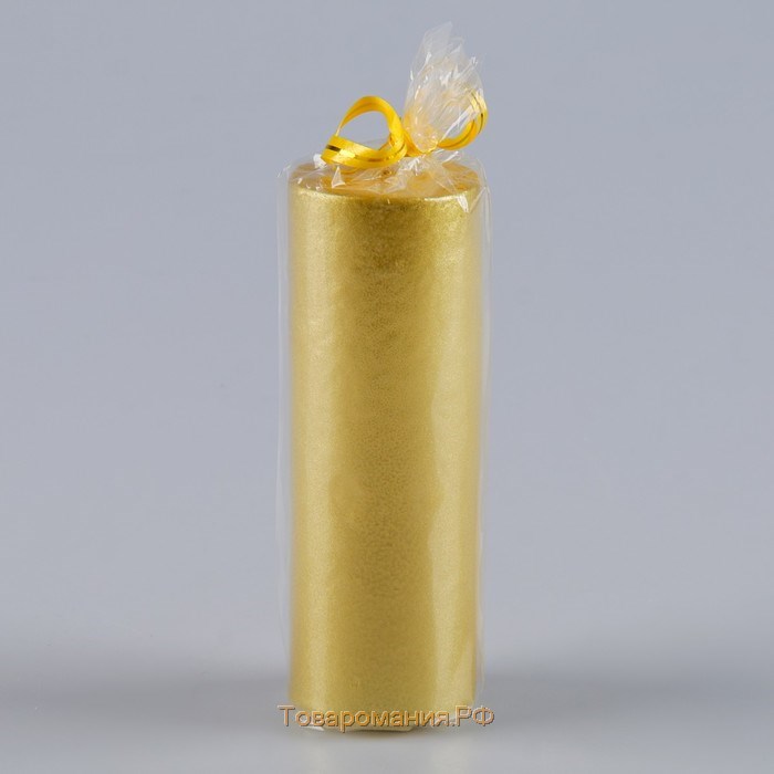Свеча - цилиндр, 4х12 см, 20 ч, золото