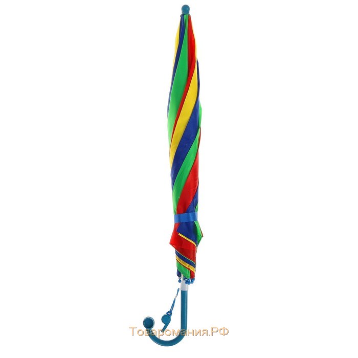 Зонт-трость «Радуга», полуавтоматический, со свистком, R=38см, цвета МИКС