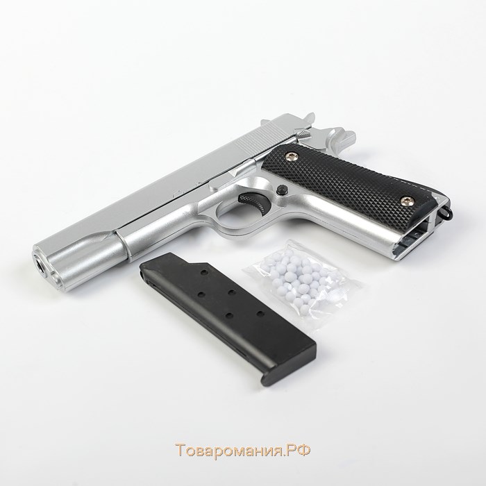 Пистолет страйкбольный "Galaxy" Colt 1911, серебристый, кал. 6 мм