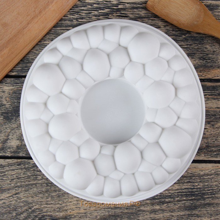 Форма для муссовых десертов и выпечки «Морская пена», силикон, 24×8 см, цвет белый
