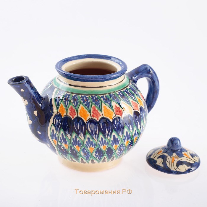 Чайник Риштанская Керамика "Узоры", 1000 мл, микс