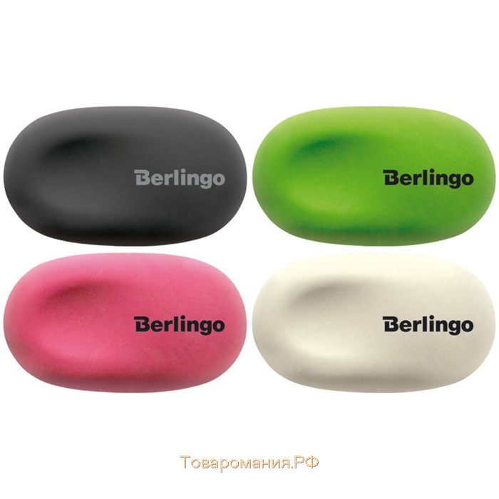 Ластик Berlingo Ergonomic, овальный, синтетический каучук, 50х30х8 мм