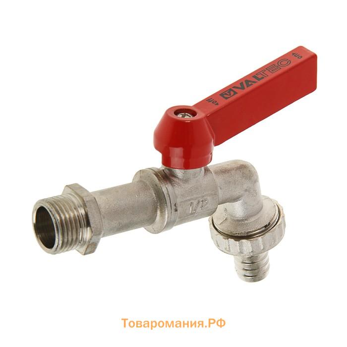 Кран водоразборный Valtec, со штуцером, 1/2", ручка