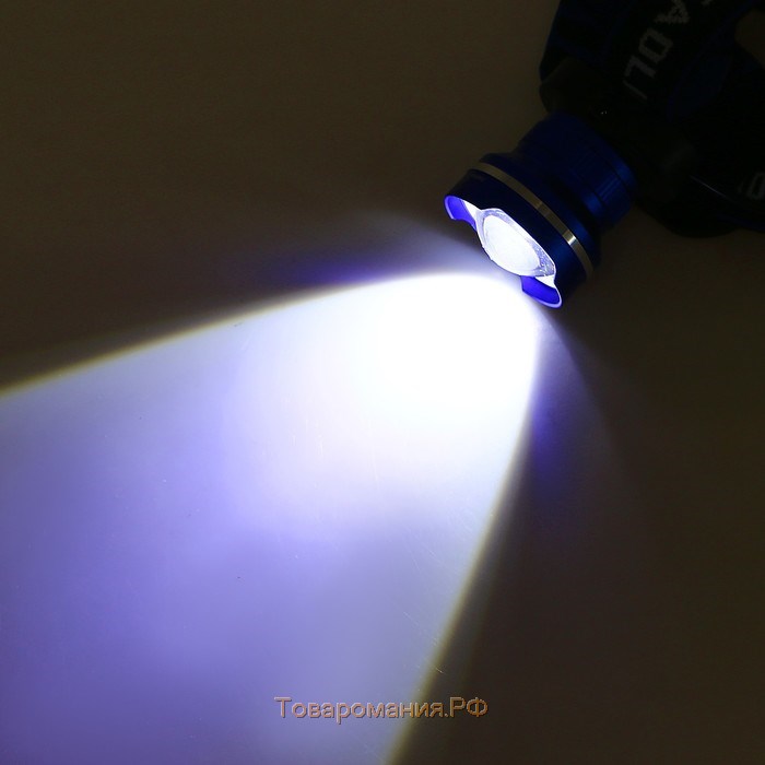 Фонарь налобный аккумуляторный "Мастер К.", 1 led, zoom, 3 режима, 4.5 х 6.5 см