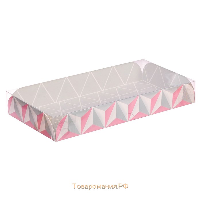 Коробка для печенья, кондитерская упаковка с PVC крышкой, «Тебе», 21 х 10.5 х 3 см
