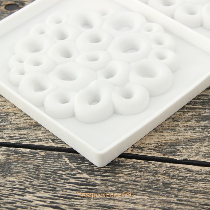 Форма для муссовых десертов и выпечки двойная «Коралл», силикон, 30×17,5 см, цвет белый