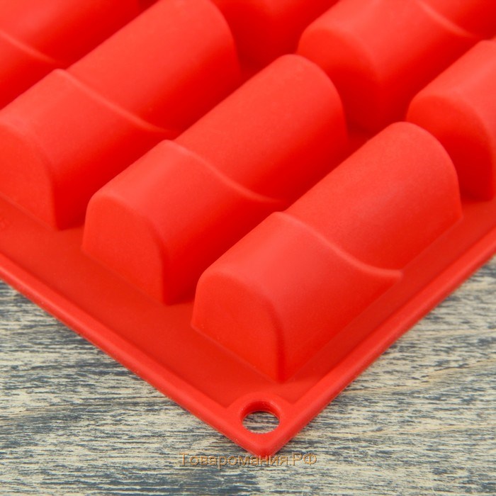 Форма для выпечки «Батончик», силикон, 30×17,5 см, 20 ячеек (6,5×2,5×2 см), цвет МИКС