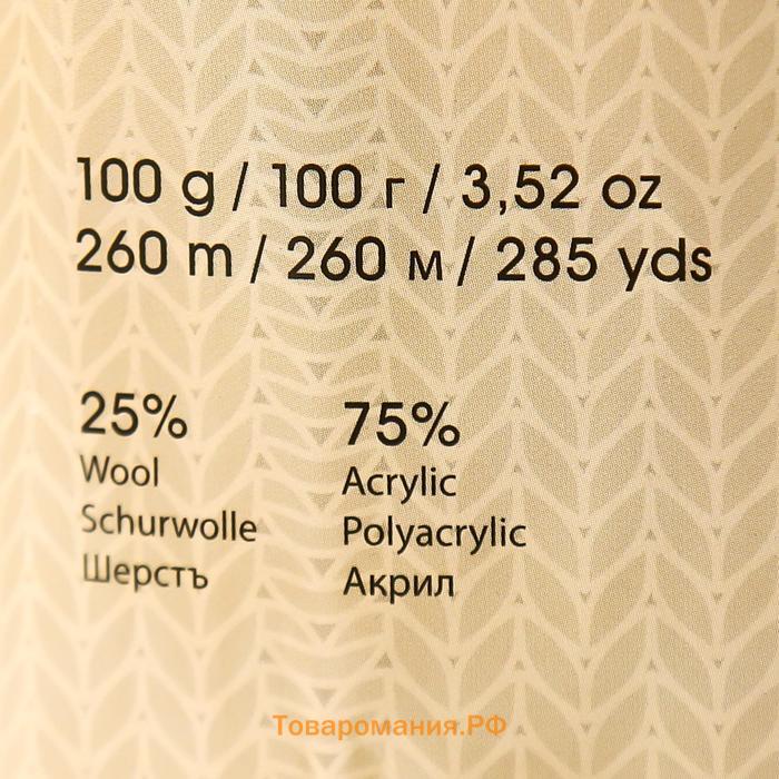 Пряжа "Crazy color" 25% шерсть, 75% акрил 260м/100гр (139 принт)