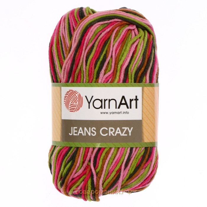 Пряжа "Jeans crazy" 55% хлопок, 45% акрил 160м/50гр (7206  принт)