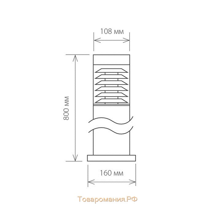 Светильник Elektrostandard, 60 Вт, E27, IP54, на столбе, h=800 мм, Techno 1507 серый