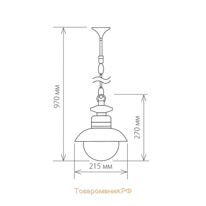 Светильник Elektrostandard садово-парковый, 60 Вт, E27, IP44, подвесной, Talli H брауни