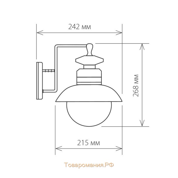 Светильник Elektrostandard садово-парковый, 60 Вт, E27, IP44, настенный, Talli D чёрный