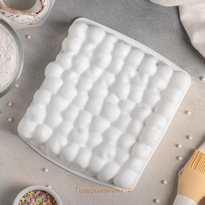 Форма для муссовых десертов и выпечки «Пузыри», силикон, 18,5×4,5 см, цвет белый