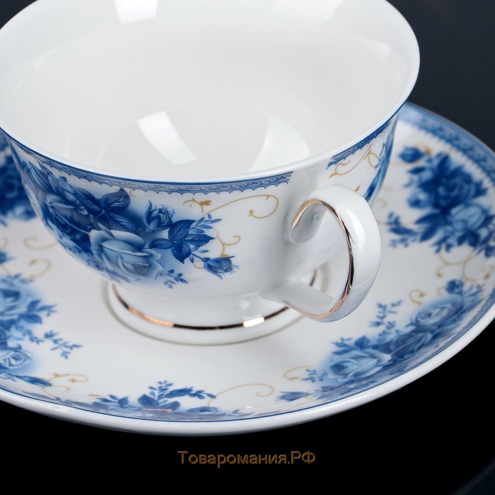 Чайная пара «Аззурро», 2 предмета: чашка 240 мл, блюдце d=15,2 см, цвет белый