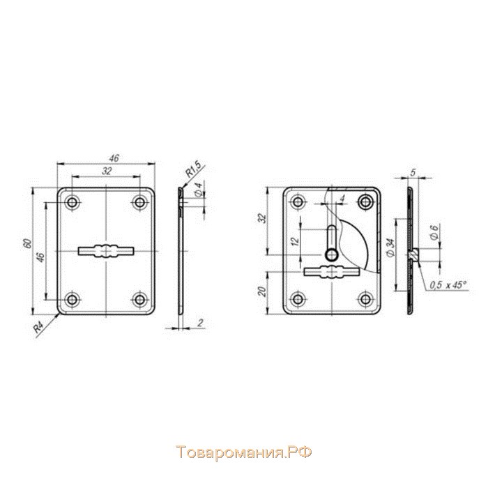 Декоративная накладка Fuaro ESC081/082-CP-8, на сувальдный замок, цвет хром, 2 шт.