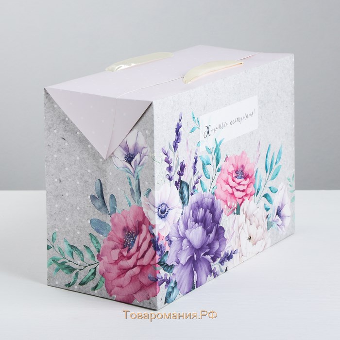 Пакет—коробка, подарочная упаковка, «Хорошего настроения», 28 х 20 х 13 см