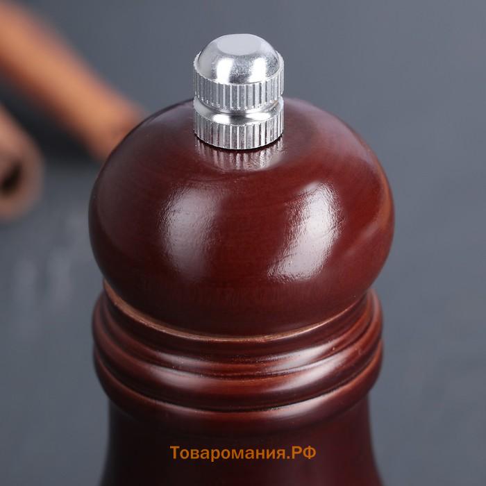 Мельница для специй , 17×4,5 см, металлический механизм, цвет коричневый