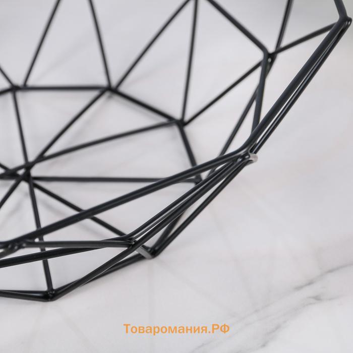Фруктовница  «Геометрия», 26×26×8 см, чёрная
