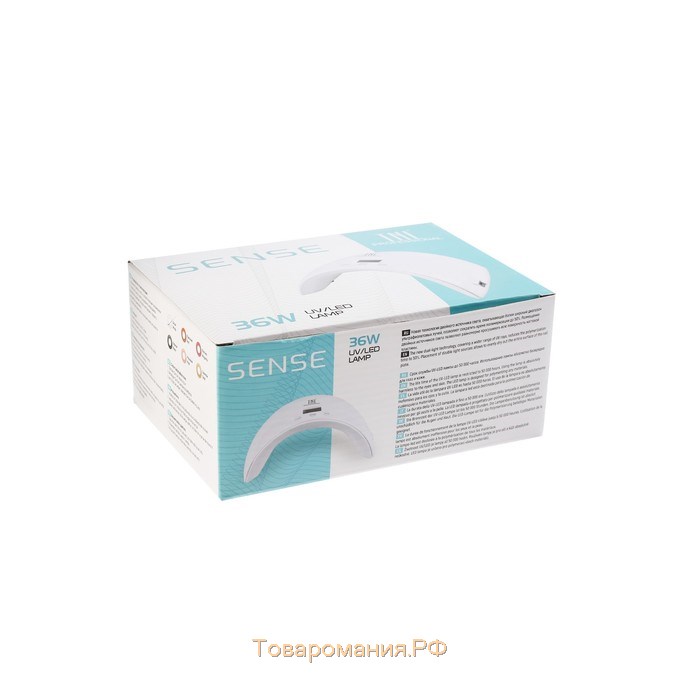 Лампа для гель-лака TNL Sense, UV/LED, 36 Вт, 12 диодов, таймер 30/60/90 сек, белая