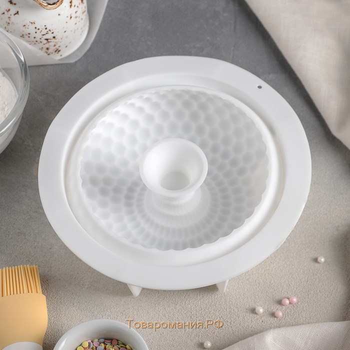 Форма для муссовых десертов и выпечки «Снежная гора», силикон, 18,8×5,5 см, цвет белый