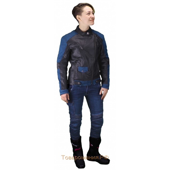 Куртка женская кожаная-джинс Teacher Jeans, размер XXS