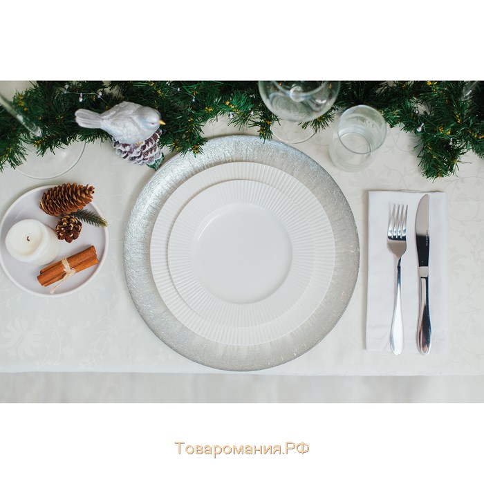 Тарелка керамическая обеденная «Ламбруско», d=25 см, цвет белый